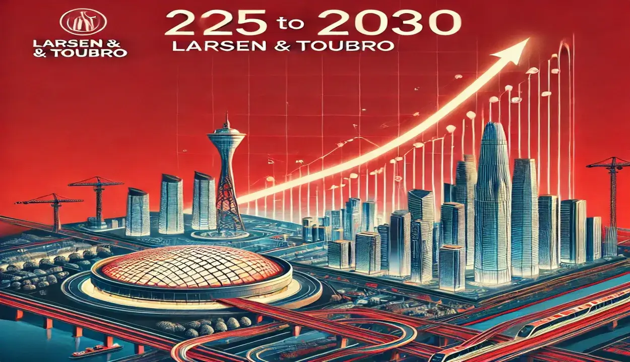 A graphic representation of Larsen & Toubro's aspirations for the period 2025 to 2030, highlighting their commitment to infrastructure development and urban progress