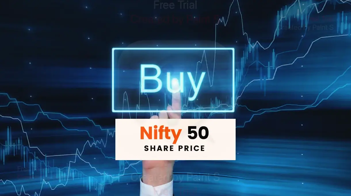 A hand pointing at a "Buy" (Zomato stock) button on a screen with stock market charts in the background