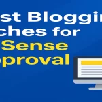Best Blogging Niches for AdSense Approval thumbnail showing a blog and AdSense ad illustration